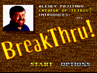 BreakThru title screen for Super Nintendo